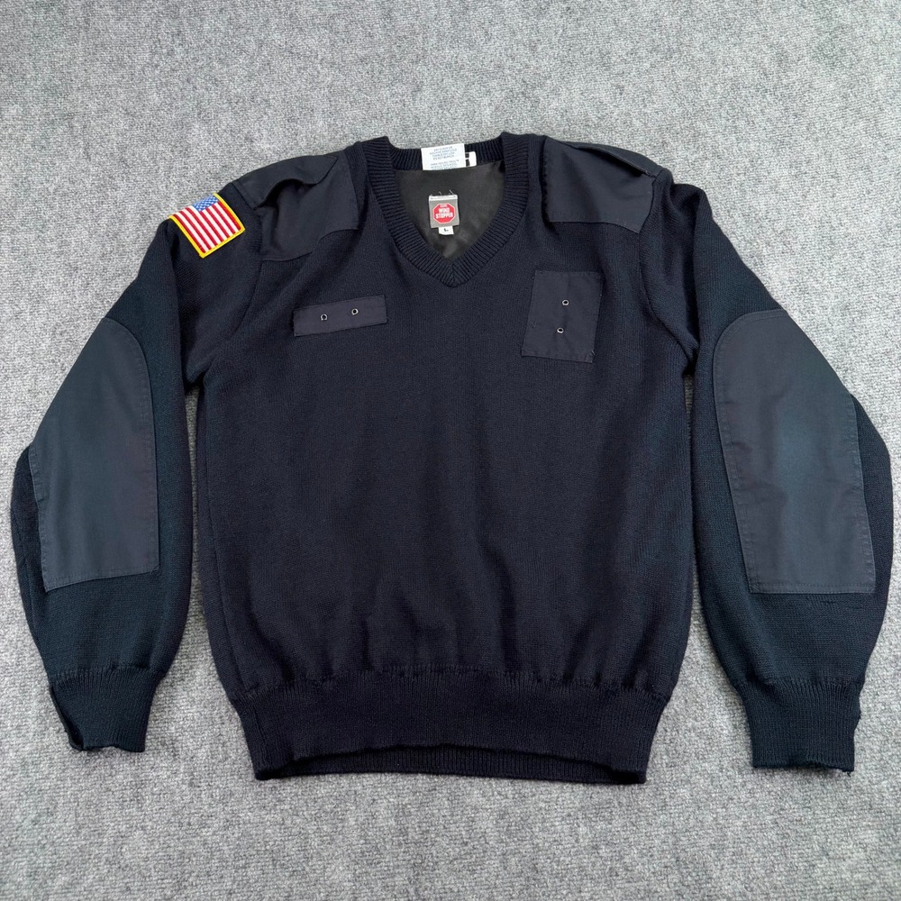 Blauer Sweater Mens Large Navy Gore Windstopper Wool Blend Commando‎ USA Patch